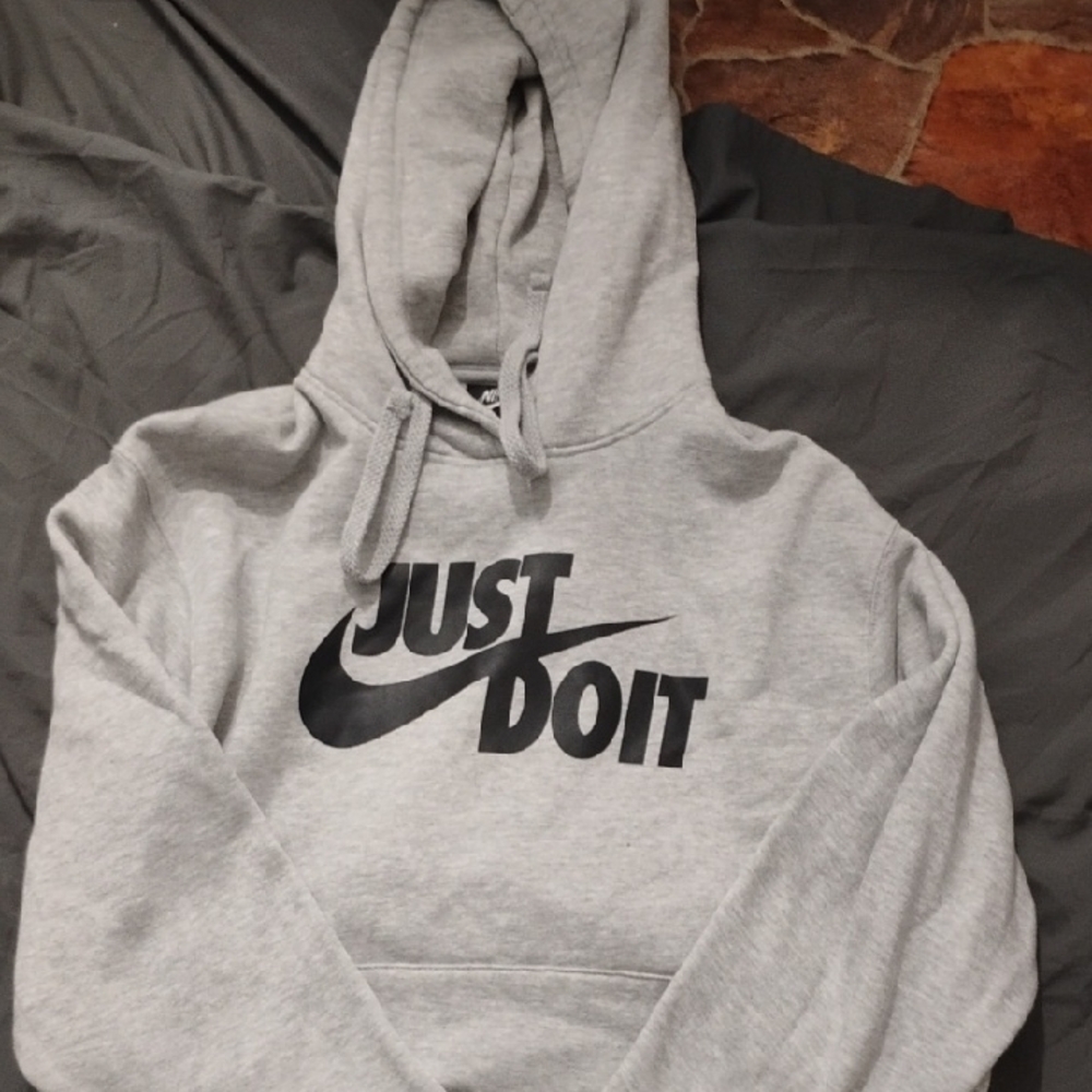Nike Light Gray Hoodie with Black Logo